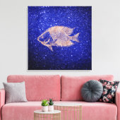 Rode vis Marine Zee Ocean Life Roze Rose Gold1 Canvas Afdruk (Insitu (Woonkamer))