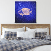 Rode vis Marine Zee Ocean Life Roze Rose Gold1 Canvas Afdruk (Insitu (Slaapkamer))