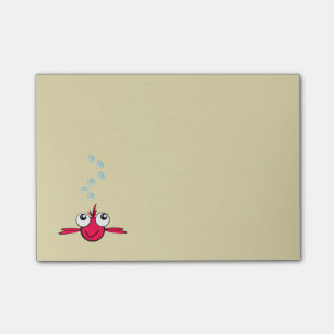 Rode Vis met Big Eyes Cartoon Illustratie Post-it® Notes
