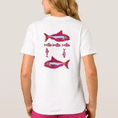 Rode vis voor kinderen T-shirt (Achterkant)