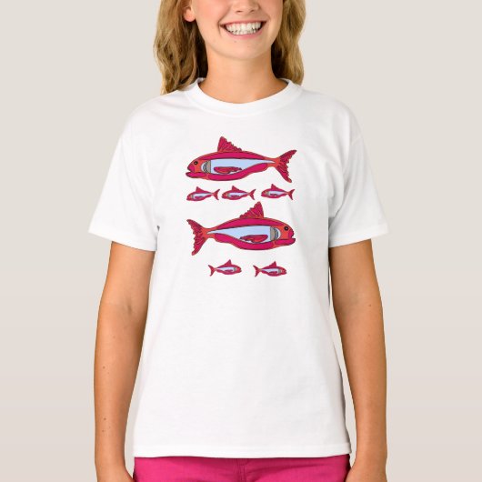 Rode vis voor kinderen T-shirt (Voorkant)