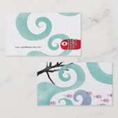 Rode visblauwe golven met metalen afwerking platin visitekaartje (Voorkant / Achterkant)