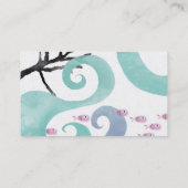 Rode visblauwe golven met metalen afwerking platin visitekaartje (Achterkant)