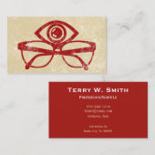 Rode Visitekaartjes voor optometrist (Voorkant / Achterkant)