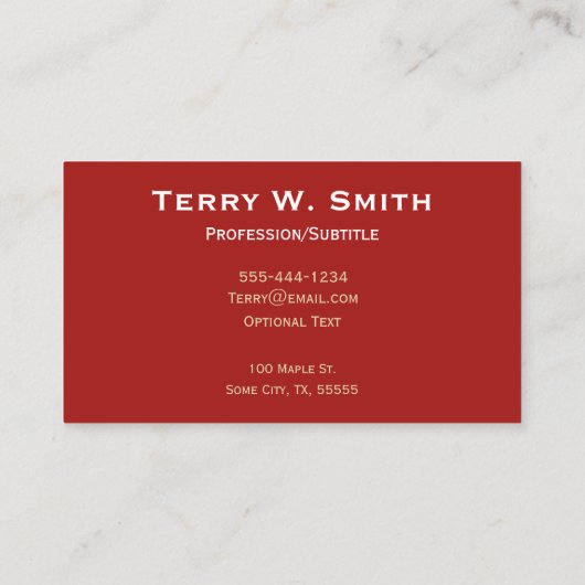 Rode Visitekaartjes voor optometrist (Achterkant)