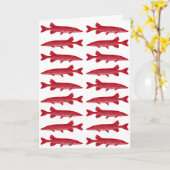 Rode Vissen Muskie Kaart (Gele Bloem)