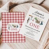 Rode Vissen O-Fish-Ally Een 1e Verjaardag Kaart