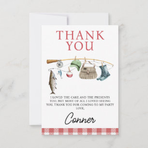 rode Vissen O-Fish-Ally één verjaardag Bedankkaart