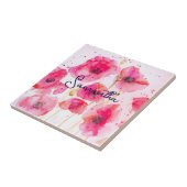 Rode Vlaanderen Klaproos Bloem Patroon Dank U Tegeltje (Zijkant)