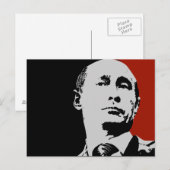Rode Vladimir Poetin Briefkaart (Voorkant / Achterkant)