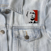 Rode Vladimir Poetin Vierkante Button 5,1 Cm (In situ)