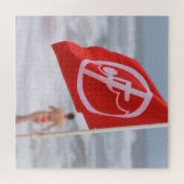 Rode vlag — 20x20 legpuzzel (Horizontaal)