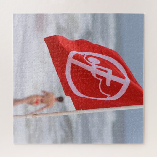 Rode vlag — 20x20 legpuzzel (Horizontaal)