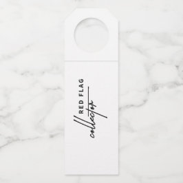 Rode vlag - Drink met voorzichtigheid Flessenhanger