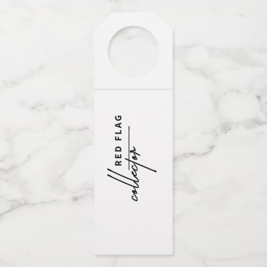 Rode vlag - Drink met voorzichtigheid Flessenhanger (Voorkant)