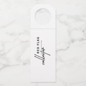 Rode vlag - Drink met voorzichtigheid Flessenhanger (Achterkant)