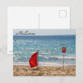 Rode vlag geen zwemmen op het strand - Mallorca Briefkaart (Voorkant / Achterkant)