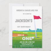 Rode vlag Golf Birthday-uitnodigingen Kaart (Voorkant)