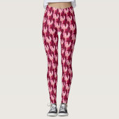 Rode vlag iris kunstpatroonpatronen leggings (Voorkant)