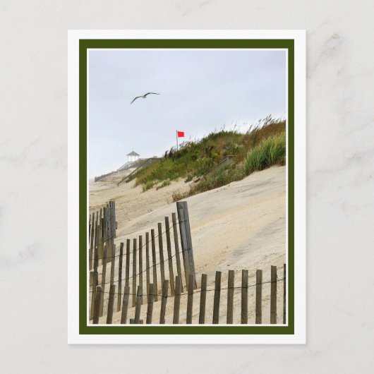 Rode vlag op de duinen briefkaart (Voorkant)