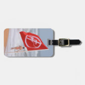 Rode vlag op het strand - Florida Bagagelabel (Voorkant horizontaal)