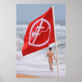 Rode vlag op het strand - Florida Poster (Voorkant)