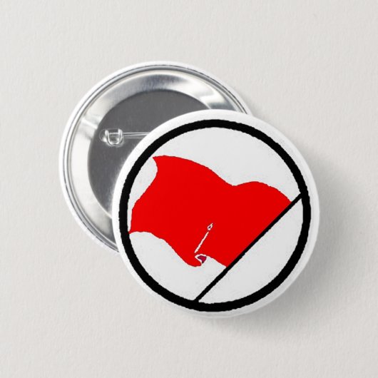 Rode vlag ronde button 5,7 cm (Voorkant /achterkant)