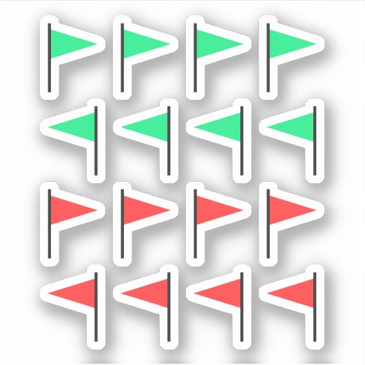 Rode vlaggen Groene vlaggen Sticker (Voorkant)
