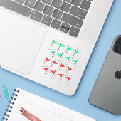 Rode vlaggen Groene vlaggen Sticker (Laptop met iPhone)