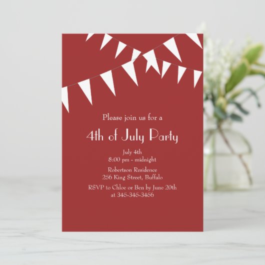 Rode vlaggen op 4e juli kaart (Staand voorkant)