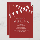 Rode vlaggen op 4e juli kaart (Voorkant / Achterkant)