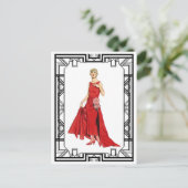  rode vlakke zijderoute Mode Briefkaart (Staand voorkant)