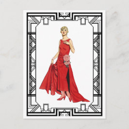 rode vlakke zijderoute Mode Briefkaart