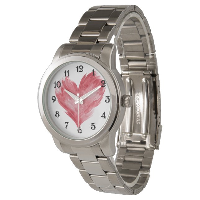 Rode Vlam Hart Horloge (Gekanteld)