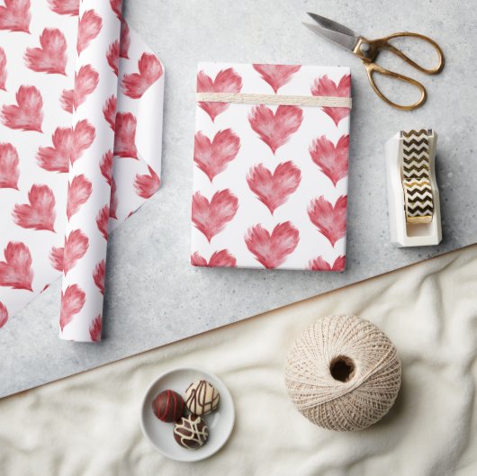 Rode Vlam Harten Bruidsdiner Cadeaupapier (Crafts)
