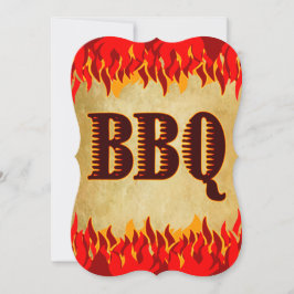 Rode Vlammen Western BBQ-feest Kaart