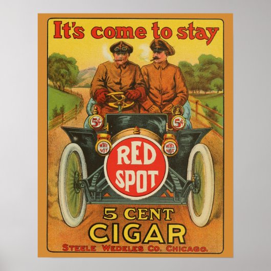 rode vlek 5 cent cigar auto en Poster (Voorkant)