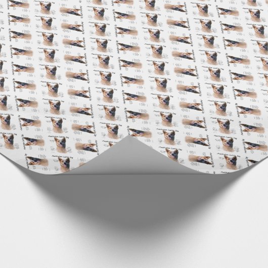 Rode vlek Australische vee hond geschiedenis Cadeaupapier (Hoek)