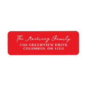 Rode vlek eenvoudig vakantie retour adres etiket (Voorkant)
