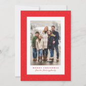 Rode vlek lijst eenvoudige kerstfoto feestdagenkaart (Voorkant)