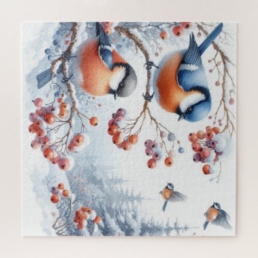 Rode vlekken op een rowan boom in het bos legpuzzel (Horizontaal)