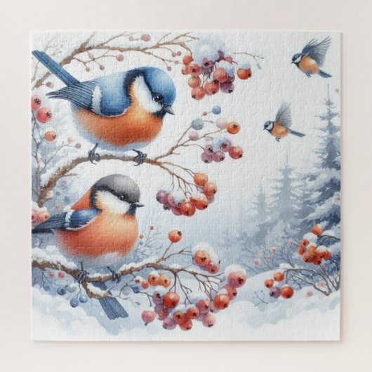 Rode vlekken op een rowan boom in het bos legpuzzel (Verticaal)