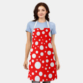 Rode vlekken Schort (Gedragen)