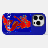 rode vlekvormig blauw Case-Mate iPhone case (Achterkant (horizontaal))