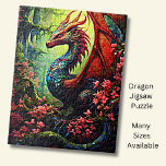 Rode vleugel bos draak met rode bloemen legpuzzel<br><div class="desc">Red Wing Forest Dragon met rode bloemen - Zie mijn winkel voor nog veel meer geweldige Dragon Gifts.</div>