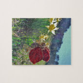 rode vleugelfee en daffodils legpuzzel (Horizontaal)