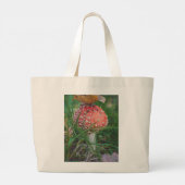 Rode vlieg-paddenstoel grote tote bag (Achterkant)