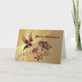 Rode vlieger kerstmis feestdagen kaart (Voorkant)