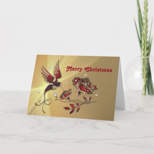 Rode vlieger kerstmis feestdagen kaart (Voorkant)