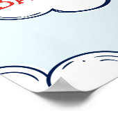 rode vliegtuig baby shower poster (Hoek)